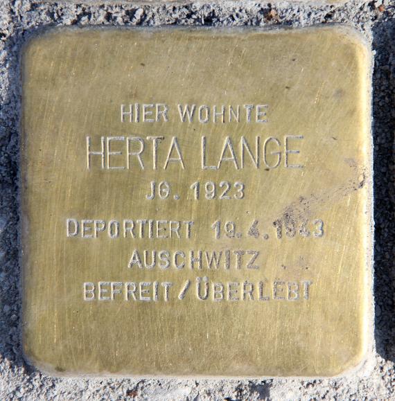 Stolperstein Konrad-Wolf-Str 44 (Ahohs) Herta Lange