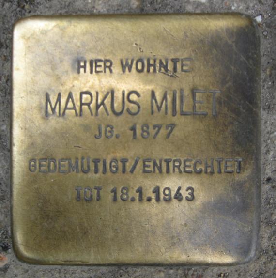 Stolperstein Krausnickstr 17 18 Markus Milet