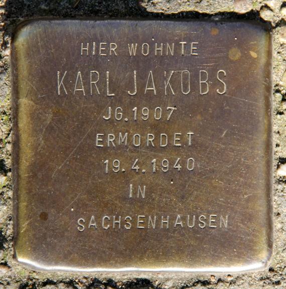 Stolperstein Krautstr 29 (Frhai) Karl Jakobs
