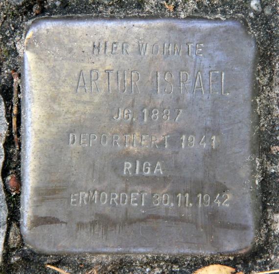 Stolperstein Kreuzritterstr 12a (Frohn) Artur Israel