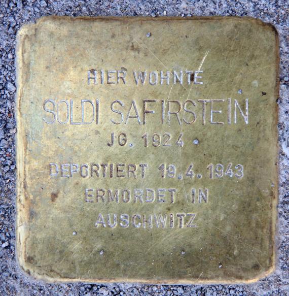 Stolperstein Krossener Str 35 (Frhai) Soldi Safirstein