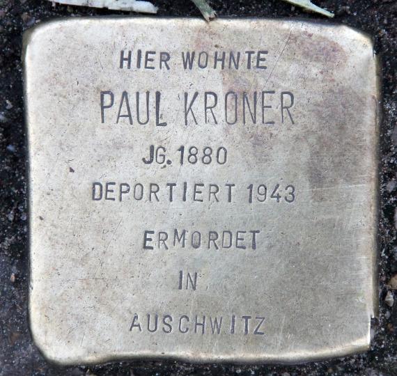 Stolperstein Lützowstr 41 (Tierg) Paul Kroner