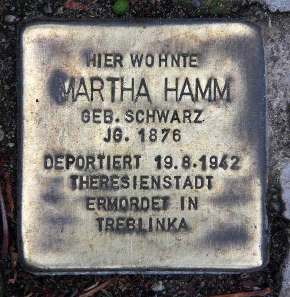 Stolperstein Landshuter Str 14 (Schön) Martha Hamm
