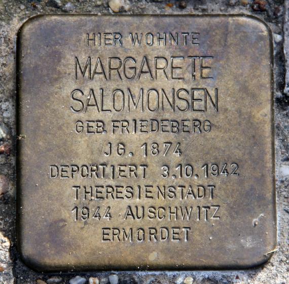 Stumbling Stone Landshuter Str 26 (Schön) Margarete Salomonsen