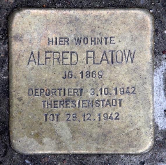 Stolperstein Landshuter Str 33 (Schön) Alfred Flatow
