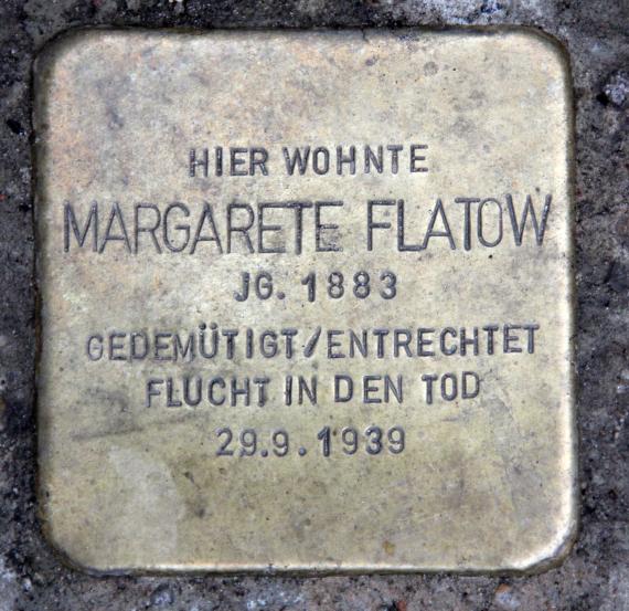 Stolperstein Landshuter Str 33 (Schön) Margarete Flatow