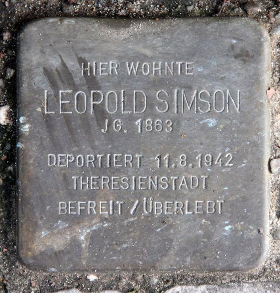 Stumbling Stone Landshuter Str 35 (Schön) Leopold Simson