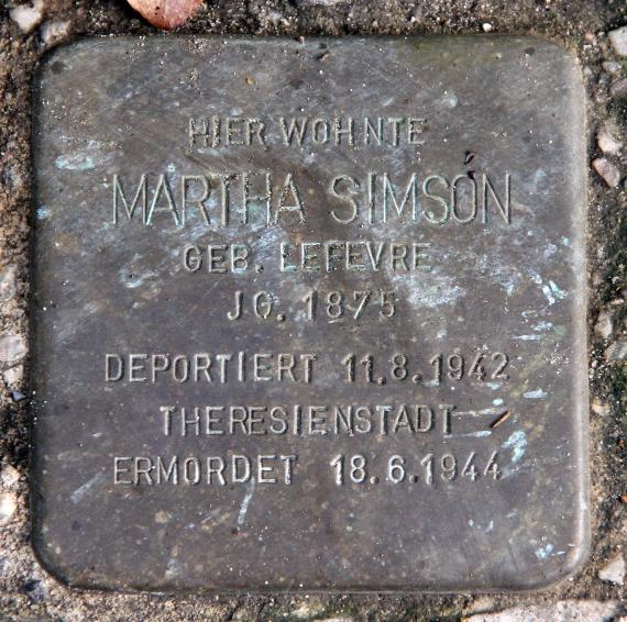 Stumbling Stone Landshuter Str 35 (Schön) Martha Simson