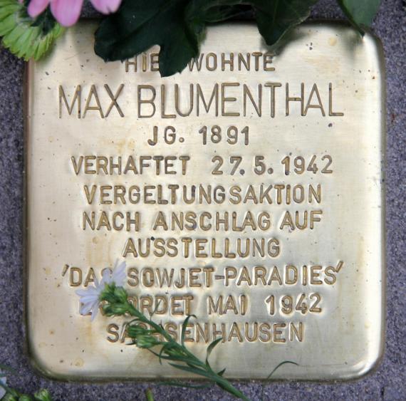 Stolperstein Landshuter Str 35 (Schön) Max Blumenthal