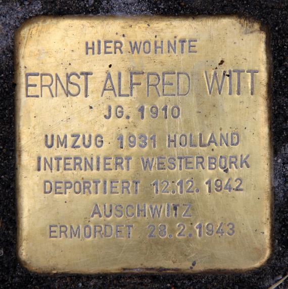 Stumbling Stone Landshuter Str 38 (Schön) Ernst Alfred Witt