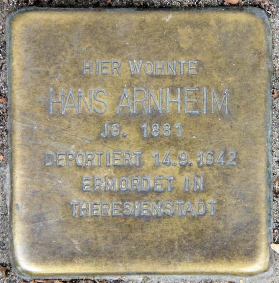 Stolperstein Langenscheidtstr 11 (Schöb) Hans Arnheim