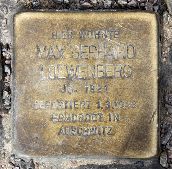 Stolperstein Leopoldstr 22 (Rumbg) Max Gerhard Loewenberg