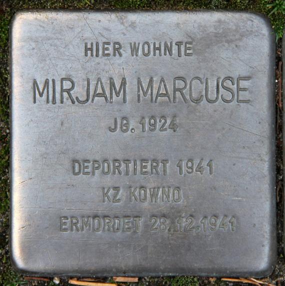 Stolperstein Luisenweg 10 (Reind) Mirjan Marcuse