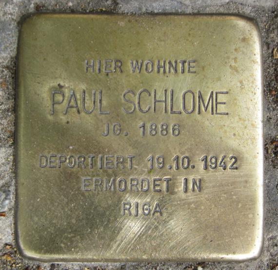 Stolperstein Luitpoldstr 21 Paul Schlome