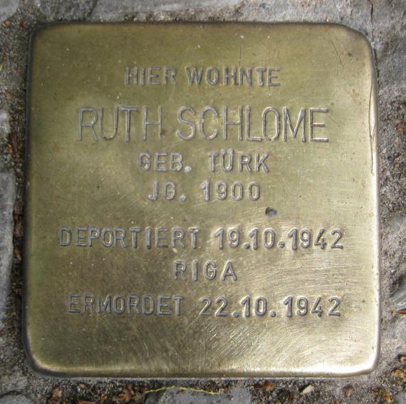 Stolperstein Luitpoldstr 21 Ruth Schlome