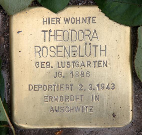 Stumbling Stone Luitpoldstr 22 (Schön) Theodora Rosenblüth