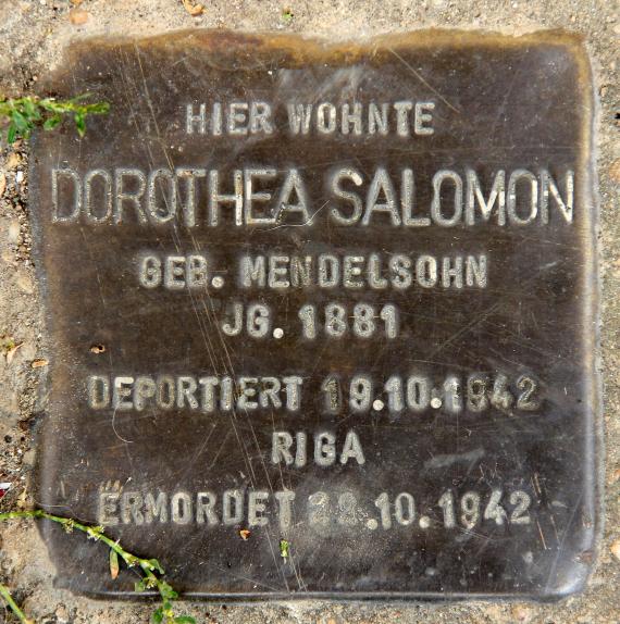 Stolperstein Mühsamstr 61 (Frhai) Dorothea Salomon