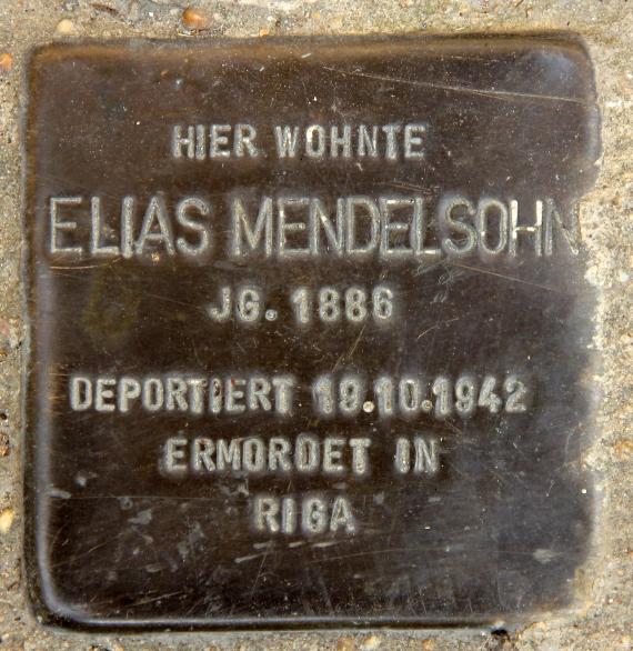 Stolperstein Mühsamstr 61 (Frhai) Elias Mendelsohn