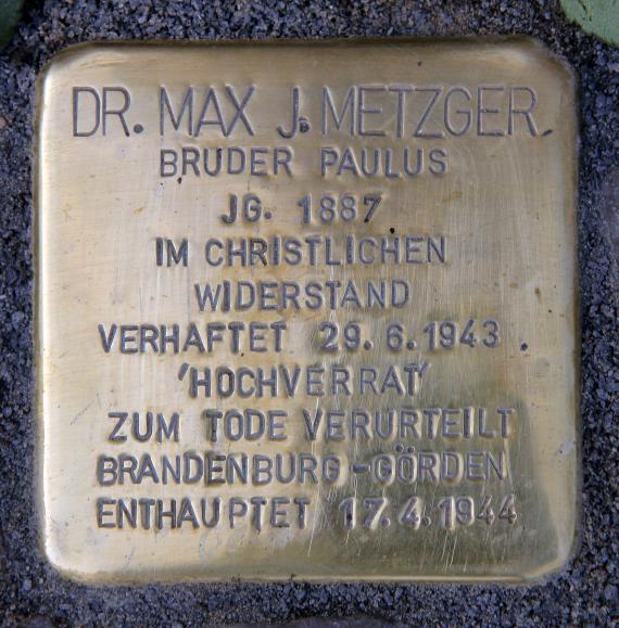Stolperstein Müllerstr 161 (Weddi) Max Josef Metzger