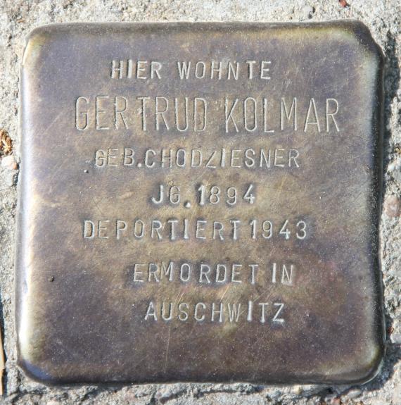 Stolperstein Münchener Str 18a (Schön) Gertrud Kolmar