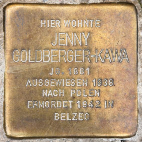 Stolperstein Münchener Str 48 (Schöb) Jenny Goldberger-Kawa