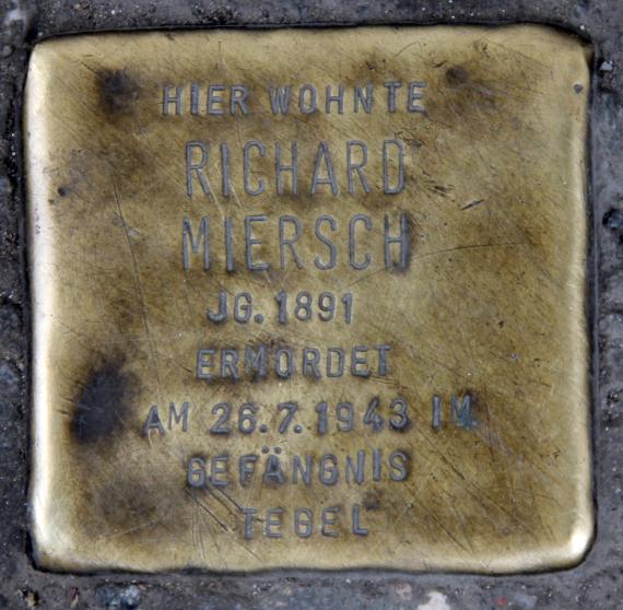Stolperstein Mainzer Str 23 (Friedh) Richard Miersch
