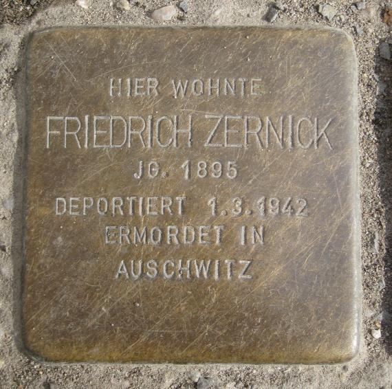Stolperstein Mandrellaplatz 1 Friedrich Zernick