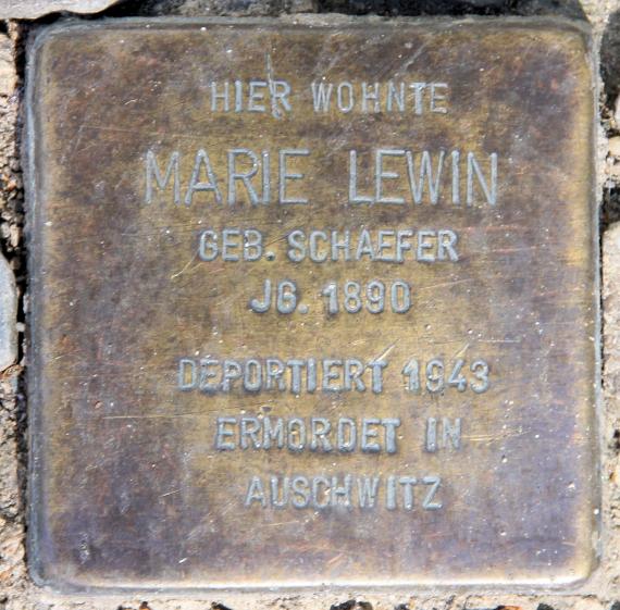 Stolperstein Manfred-von-Richthofen-Str 30 (Templ) Marie Lewin