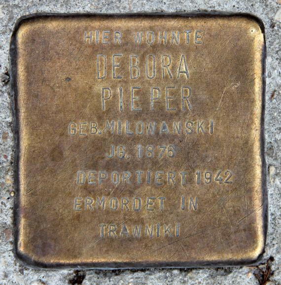 Stolperstein Marchlewskistr 20 (Friedh) Debora Pieper