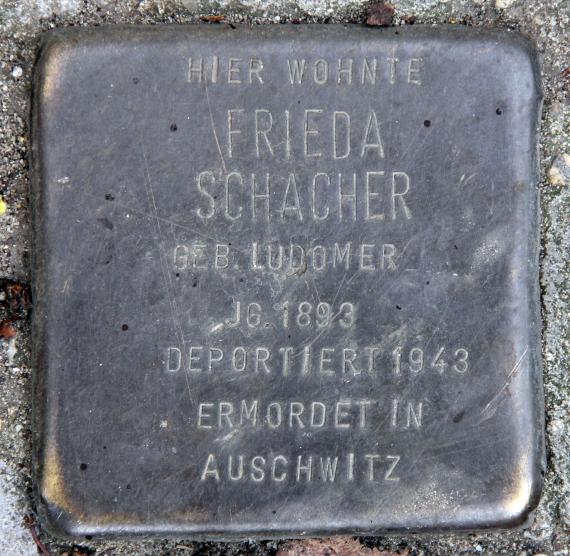 Stolperstein Marchlewskistr 28 (Friedh) Frieda Schacher