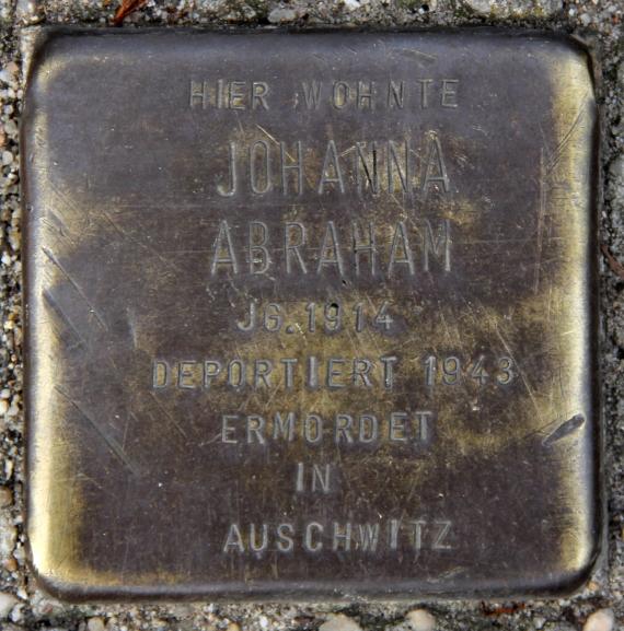 Stolperstein Marchlewskistr 40 (Friedh) Johanna Abraham