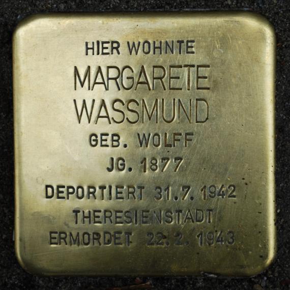 Stolperstein Margarete Wassmund Binzstraße 2 0209