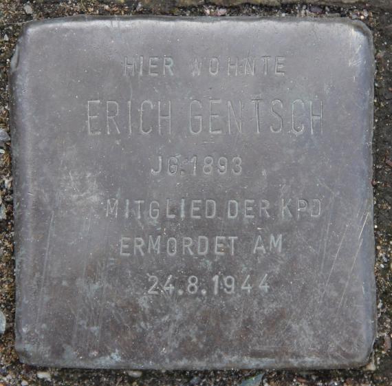 Stolperstein Markgrafendamm 11 (Friedr) Erich Gentsch
