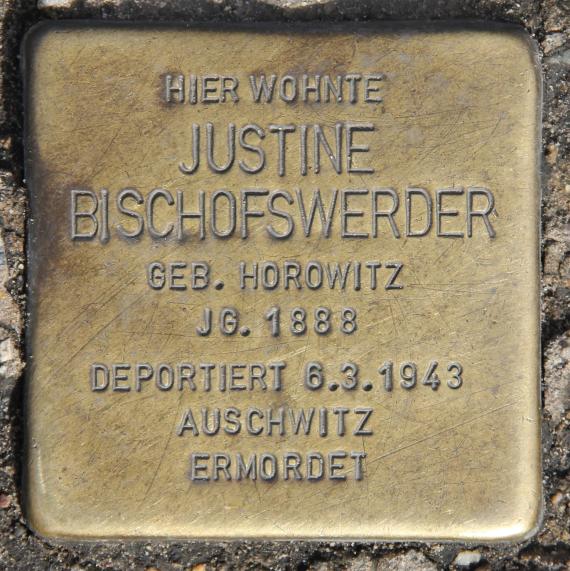 Stolperstein Markgrafendamm 25C (Friedr) Justine Bischofswerder