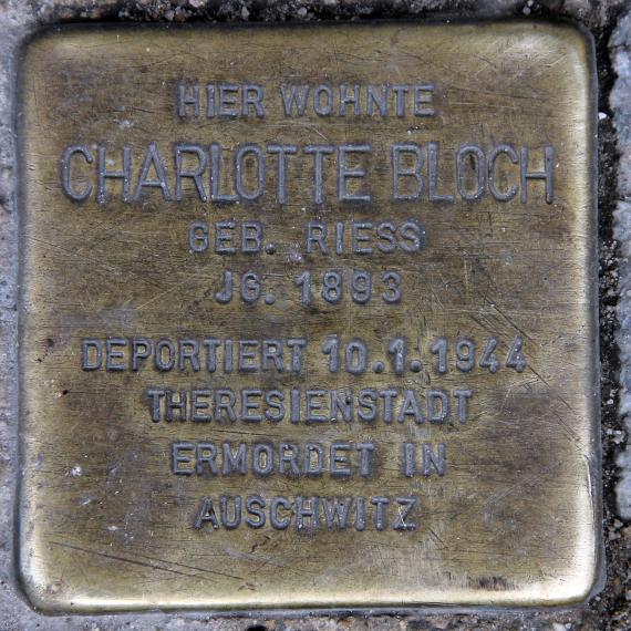 Stolperstein Markgrafendamm 35 (Friedr) Charlotte Bloch