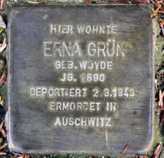 Stolperstein Markgrafenstr 22 (Frohn) Erna Grün