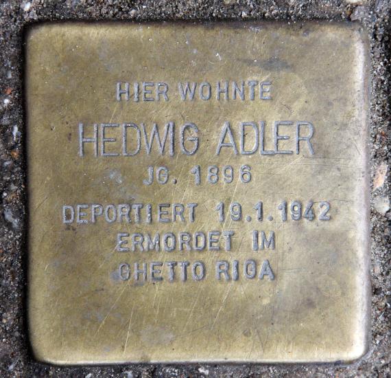Stolperstein Martin-Luther-Str 111 (Schön) Hedwig Adler