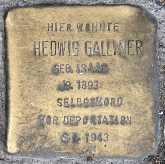 Stolperstein Martin-Luther-Str 12 (Schöb) Hedwig Galliner
