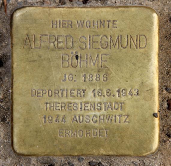 Stolperstein Martin-Luther-Str 29 (Schön) Alfred Siegmund Böhme