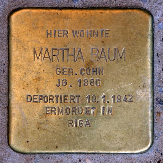 Stolperstein Meraner Str 8 (Schön) Martha Baum