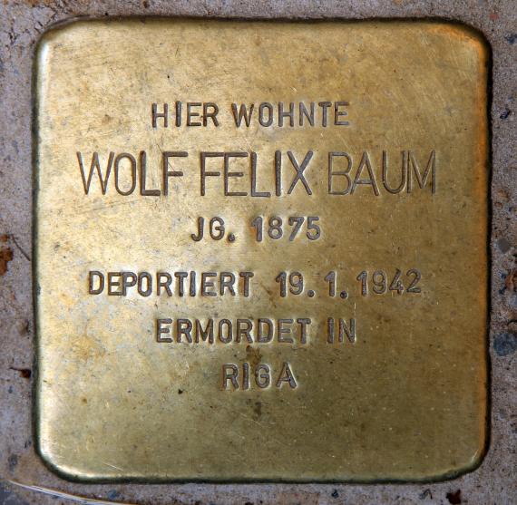 Stolperstein Meraner Str 8 (Schön) Wolf Felix Baum