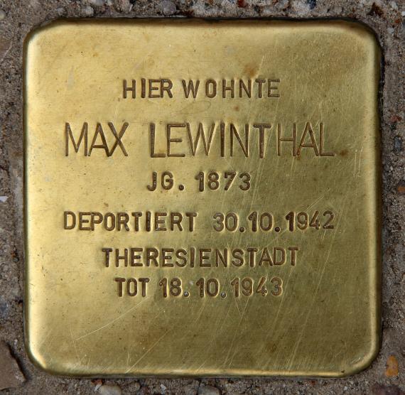 Stolperstein Motzstr 29 (Schön) Max Lewinthal