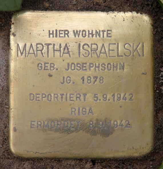 Stolperstein Nicolaistr 38 (Lankw) Martha Israelski