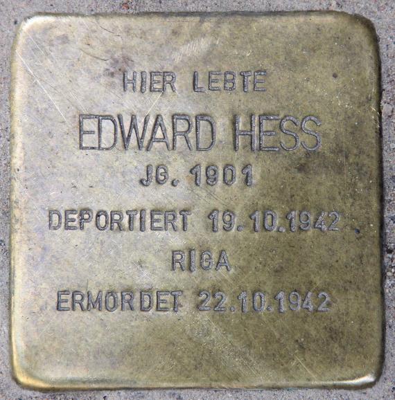 Stolperstein Nollendorfstr 28 (Schöb) Edward Hess