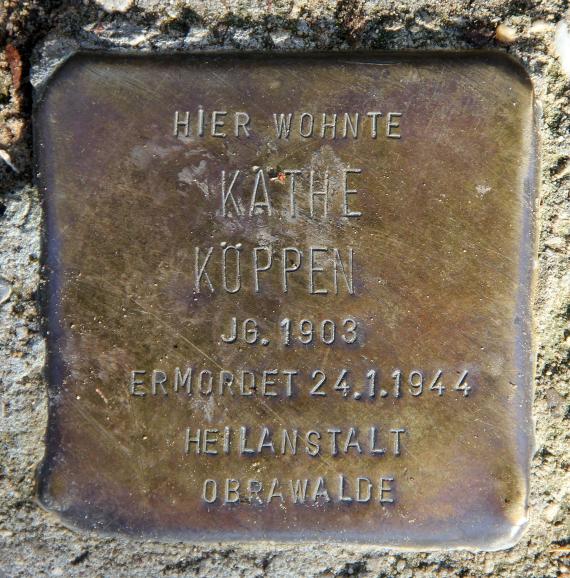 Stolperstein Olafstr 8-10 (Hermd) Käthe Köppen
