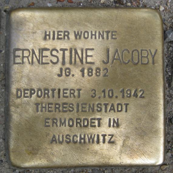 Stolperstein Oranienburger Str 46 47 Ernestine Jacoby