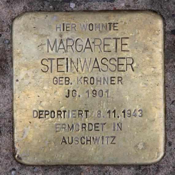 Stumbling Stone Oranienburger Str 89 (Mitte) Margarete Steinwasser