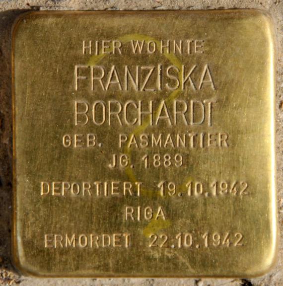Stolperstein Pallasstr 12 (Schön) Franziska Borchardt