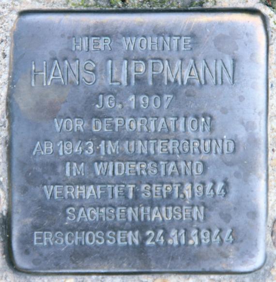 Stolperstein Pallasstr 5-6 (Schöb) Hans Lippmann