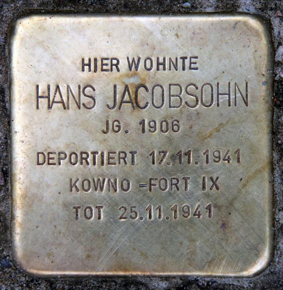 Stolperstein Peter-Hille-Str 79 (Frihg) Hans Jacobsohn